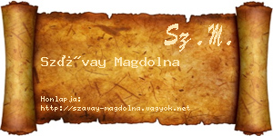 Szávay Magdolna névjegykártya