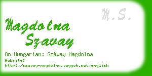 magdolna szavay business card