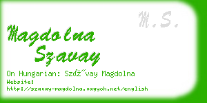 magdolna szavay business card